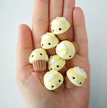 Lemon Drizzle Cake Kawaii Cupcake Charm - SweetsOfMyOwn